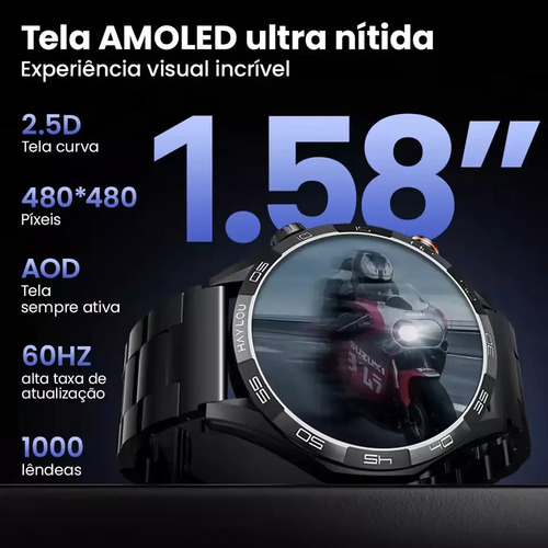 Smartwatch Haylou Solar 5 Amoled Nfc A Prova D'água Preto