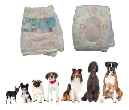 12 Pañales Desechables Perros Mascotas Celo Incontinencia Xl