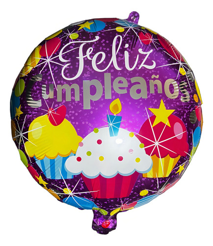 15 Globos Feliz Cumpleaños Metálicos Para Gas Helio