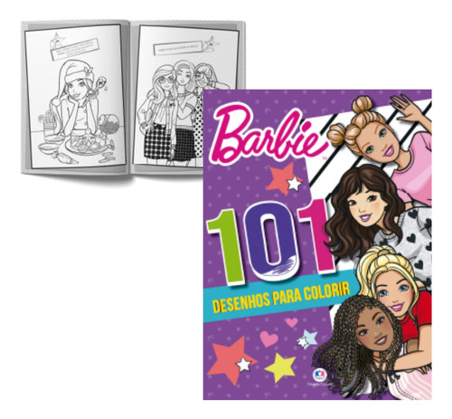 Livro Infantil  Para Colorir Barbie 101 Primeiros Desenhos