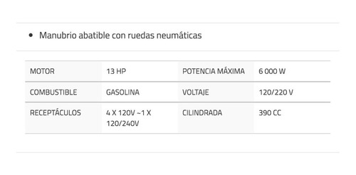 Generador A Gasolina 6000 W 390 Cc Surtek Planta - Gg560