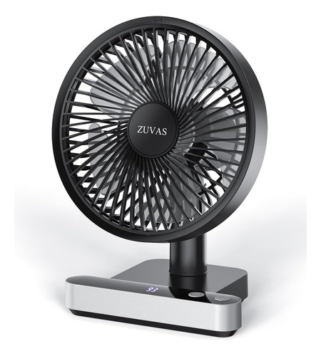 Ventilador De Escritorio Zuvas 7200mah +pantalla Led Negro