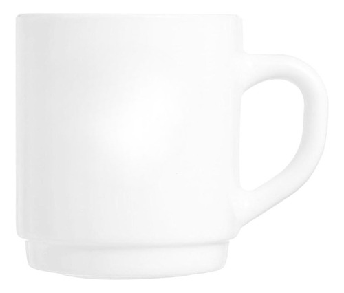 Zelie Juego De 4 Tazas Blancas De Opal Apilables Café Cocina Color Blanco