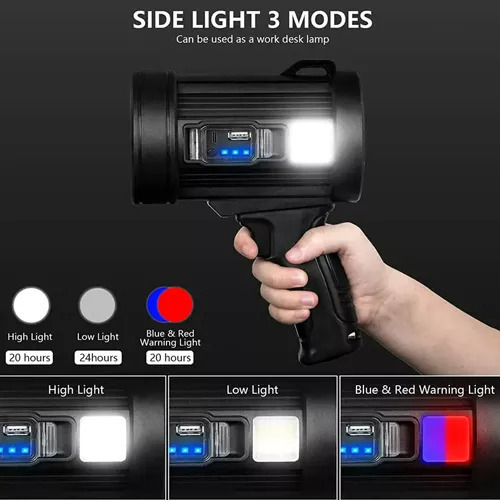Lanterna Led De Longo Alcance Holofote 2000 Metros+usb