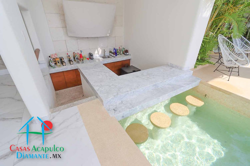 Cad Casa Punta Arena. Terraza Con Vista Espectacular A La Bahía De Acapulco, Alberca Con Fuente Y Jacuzzi
