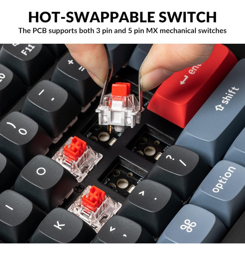 Keychron V6 Wired Custom Mechanical Keyboard Knob Version...