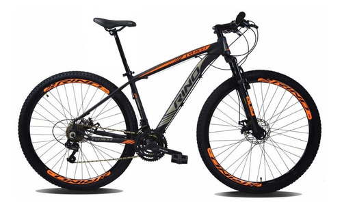 Bicicleta Rino Everest 21v Shimano 2.1 Mega Range Hidraulico Cor Preto/Laranja Tamanho do quadro 19