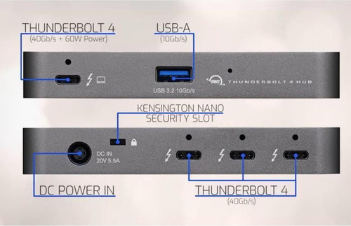Hub Thunderbolt Owc: 3 Puertos Tb4 Y 1 Usb