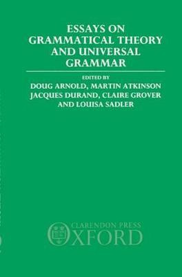 Libro Essays On Grammatical Theory And Universal Grammar ...