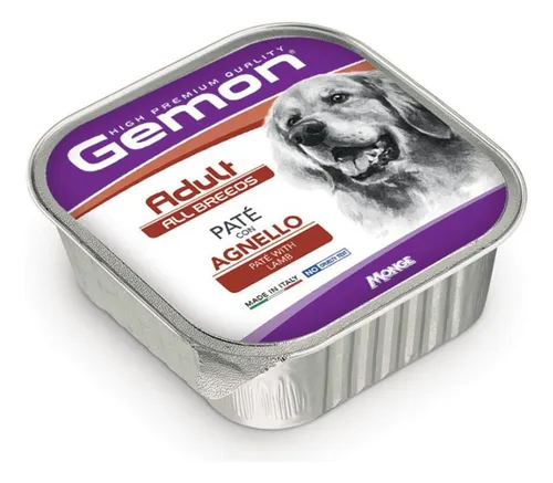 Snack Paté Gemon Para Perro Adulto Sabor Cordero 150 Grs