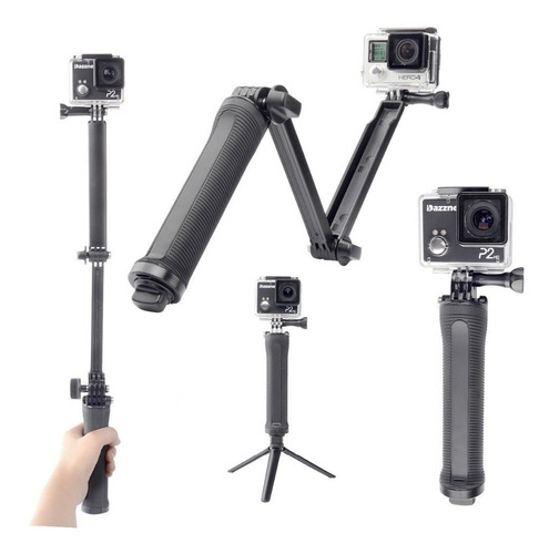 Soporte Gopro Hero 6 7 8 Tripie 3 Way Monopod Selfie Stick 