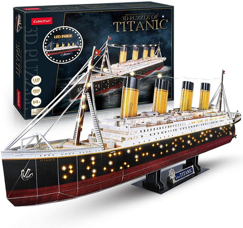 Rompecabeza 3d - Titanic Modelo Con Luces Led