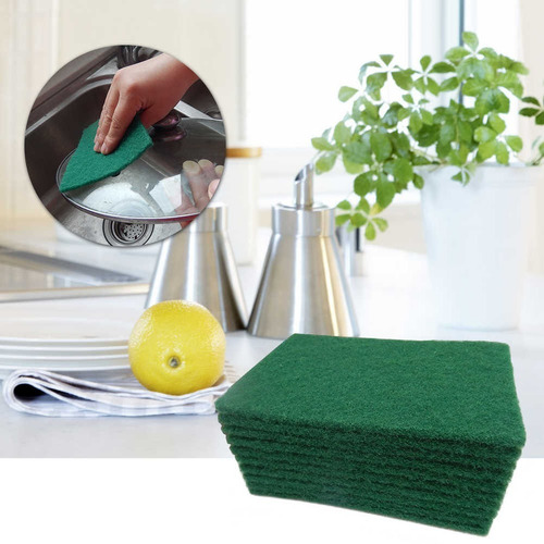 Imagen 3 de 7 de Fibras Multiusos Verde Para Limpieza Del Hogar 10 Piezas