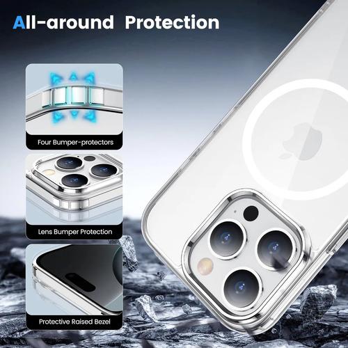 Funda Magnética Foxconn Original Para Iphone 16/ Pro/ Max Transparente Iphone 16