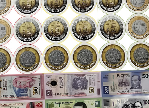 3 Planillas 18 Billetes Y 108 Monedas Didácticos Mexicanos