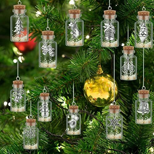 Adornos Navideños 20 Pzas Mini Botellas De Vidrio Colgantes