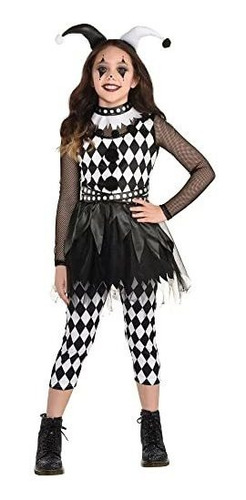 Disfraz Talla Medium Para Niñas De Bufón Punky Halloween