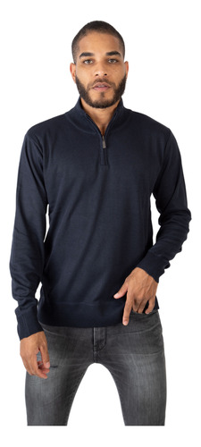 Sweater Hombre Medio Cierre Tejido Suave Henry Dupre