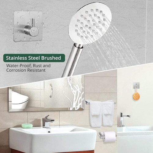 Juego De Accesorios De Baño Con 2 Toalleros Autoadhesivos, S