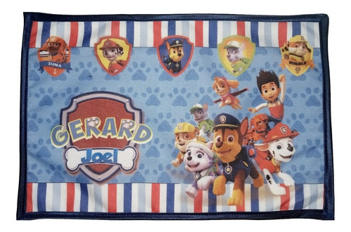 Individuales Escolares Estampados Impermeables Paw Patrol X2