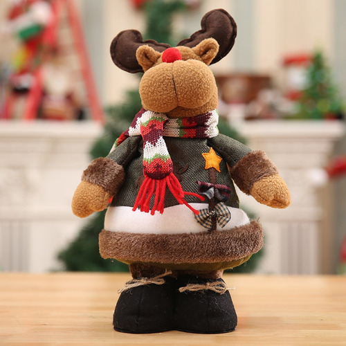 Adornos De Muñecas De Alce De Papá Muñeco De Nieve Navideño