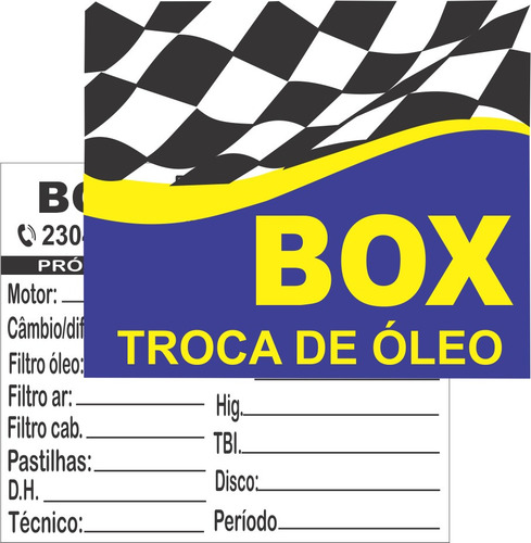 Imagem 2 de 4 de Etiquetas Para Troca De Óleo