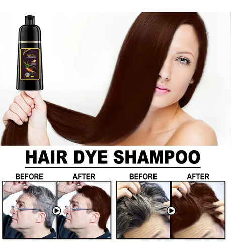 Shampoo De Coloração Instantânea Natural De Cabelo Com Gengi
