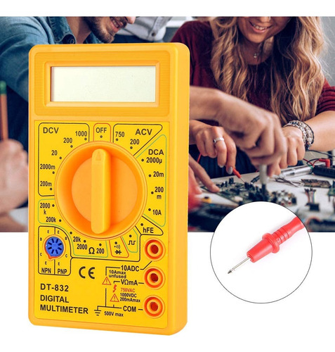 Kit Multímetro Dt830d Ac Dc + Cautín 60w Soldador Con Puntas
