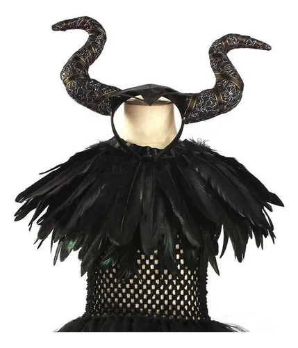 Traje De Malévola Para Niñas, Bruja Y Demonio