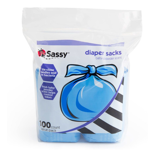 Sassy Sacos De Pañales Desechables Perfumados, 100 Unidades,