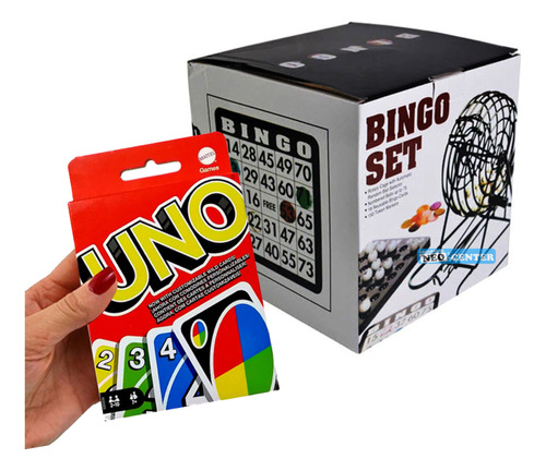 Nuevo Pack: Bingo Bolillero Metal + Juegocarta Uno