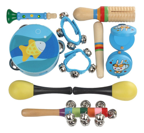 Instrumentos Musicales Percusión De Madera Para Niños 10pcs