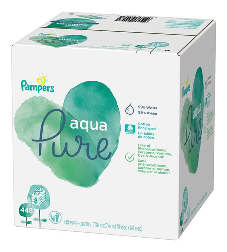 Set De 448 Pañitos Pampers Aqua Pure Sensitive Para Bebé,