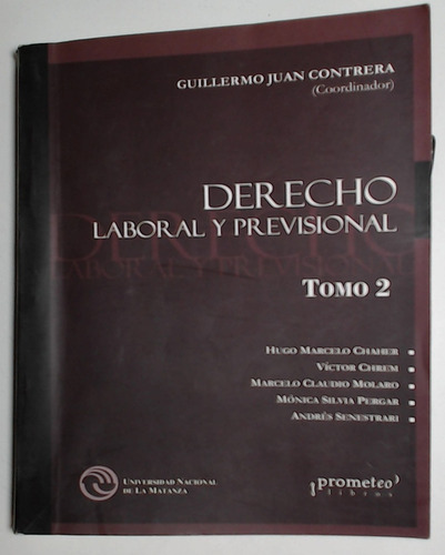 Derecho Laboral Y Previsional - Tomo 2 - Contrera, Guillermo