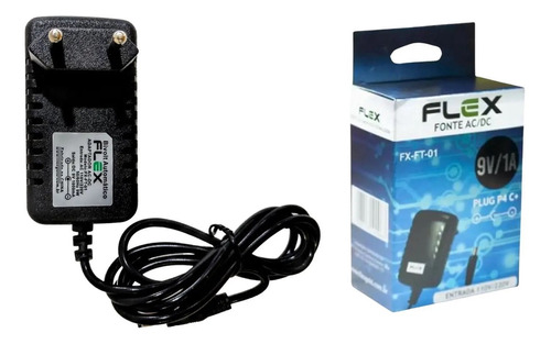 Fonte 9v 1a Plug P4 C+ Bivolt Fx-ft-01 - Flex