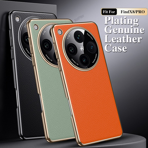 Funda Original Para Oppo Find X8 Pro/findx8, Piel De Lujo, Dura A Prueba De Golpes, Chapada, Funda Protectora De Lentes