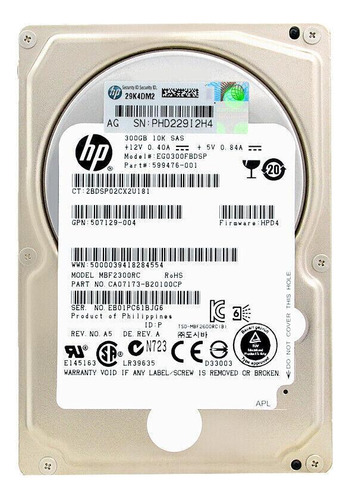 Hd Hp Sas 2.5 300gb Eg0300fbdsp Cor Prata