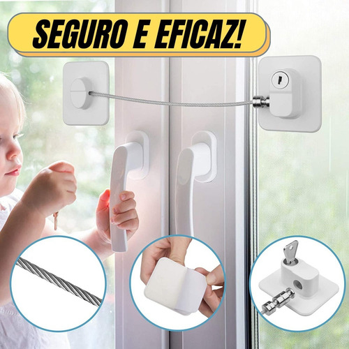 Cadeado Trava P/ Geladeira Gaveta Com Chave Não Precisa Fura