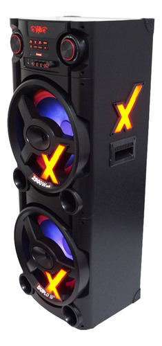 Caixa Som Bluetooth 2900w Rms 2x15´´ Usb Led + 2 Microfones