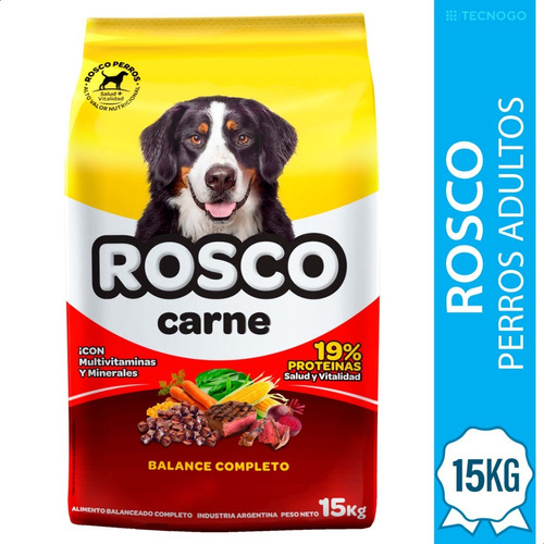 Alimento Para Perros Rosco Carne Balanceado 15kg - Pet Corp