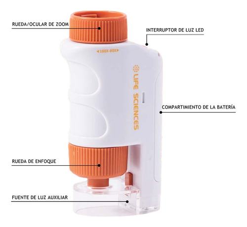 Kit De Ciencia Microscopio 100-1200x Para Niños Y Estudiante