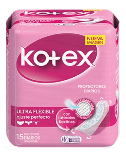 Protector Diario Ultra Flexible Kotex Paquete De 15 Unds