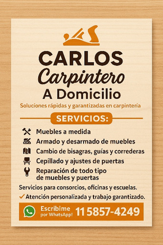 Carpintero A Domicilio Muebles A Medida Reparaciones