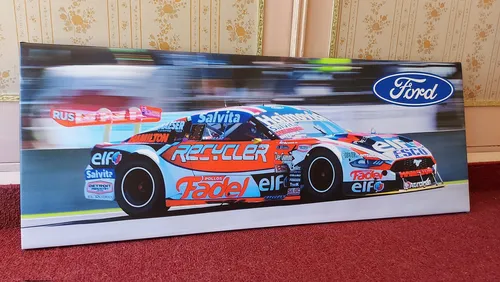 Cuadro Mariano Werner Tc Ford Mustang Canvas 80x30 Cm #03