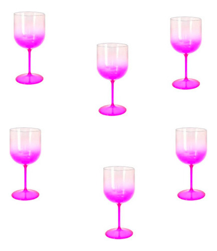 Taça Drink 340ml Degradê Rosa 6unidade