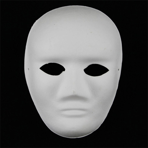 N Máscaras Faciais Completas, Papel Em Branco, Tinta Preta