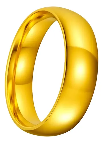 Aliança 6mm Banhada Ouro 18k Tradicional Tungstênio Avulsa