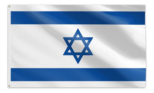 Bandera De Israel 3x5 Ft, 2 Hebillas De Latón Resisten...