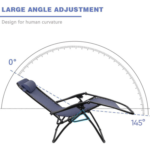 Silla/camastro De Gravedad Cero Ajustable Y Plegable Azul