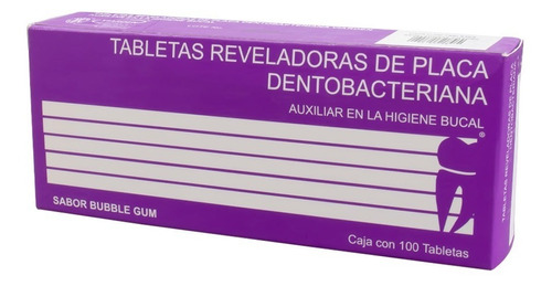 Tabletas Reveladoras Dental Placa Dentobacteriana C/100 Tabl